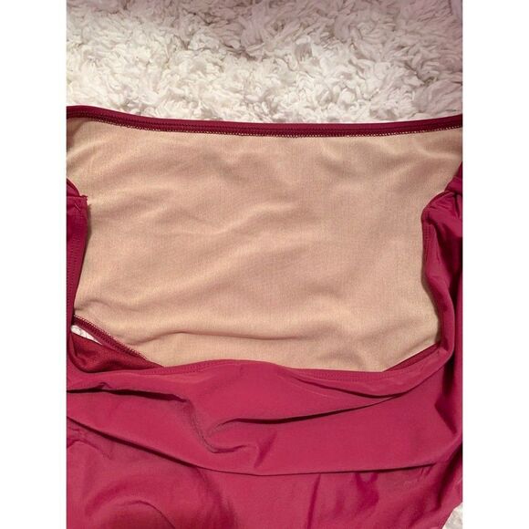 Allure IMG Maroon Cutout Bow Sides Bikini Brief Swim Bottom Plus Size 20-22 - Picture 5 of 9